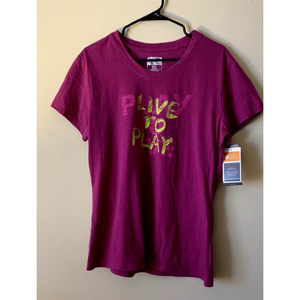 NWT Champion Women's XL Pink Short Sleeve T-Shirt Semi-Fitted Duo Dry Athletic